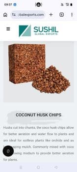 Coco peat Low EC , High EC and Coconut husk chips Width > 120 cm to 200 cm Length > 120 cm to 200 cm - Sushil Global Exports - India