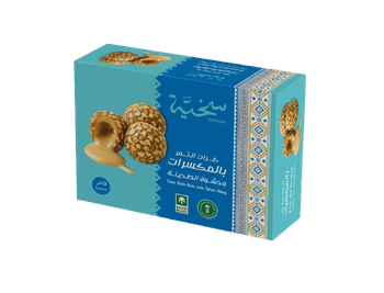 Date balls with tahini and sesame Filling Tahini Internal Texture Stuffed Surface Coating Toasted Sesame - Sanabel Al Shahd Food Factory Company - Saudi Arabia