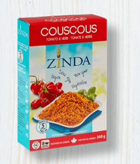 Whole Wheat Tomato & Herbs Couscous Medium 340 g - Zinda Products - Canada