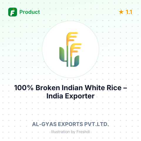 100% Broken Indian White Rice – summary card, no photo uploaded yet