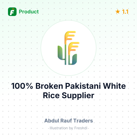 100% Broken Pakistani White Rice – summary card, no photo uploaded yet