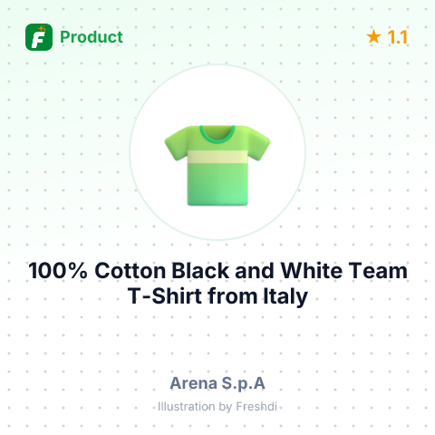 100% Cotton Black and White Team T-Shirt – summary card, no photo uploaded yet