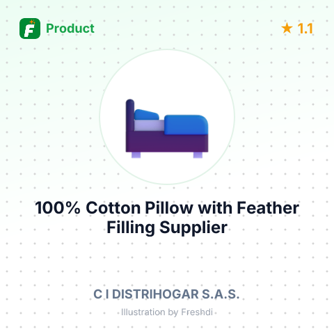 100% Cotton Pillow with Feather Filling – summary card, no photo uploaded yet