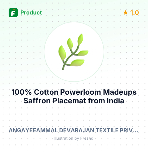 100% Cotton Powerloom Madeups Saffron Placemat – summary card, no photo uploaded yet