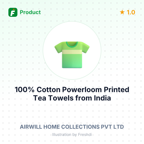 100% Cotton Powerloom Printed Tea Towels – summary card, no photo uploaded yet