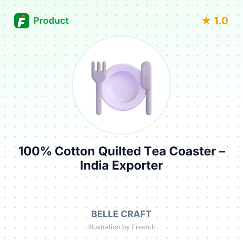 100% Cotton Quilted Tea Coaster – summary card, no photo uploaded yet