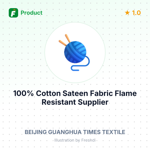 100% Cotton Sateen Fabric, Flame Resistant – summary card, no photo uploaded yet