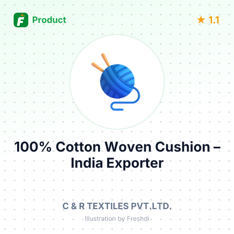 100% Cotton Woven Cushion – summary card, no photo uploaded yet