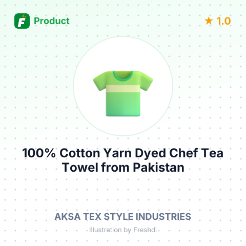 100% Cotton Yarn Dyed Chef Tea Towel – summary card, no photo uploaded yet