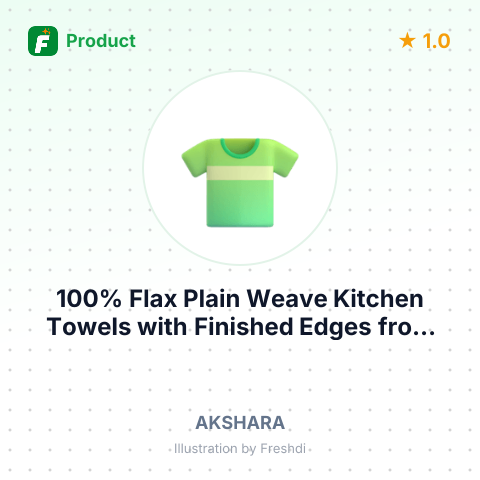 100% Flax Plain Weave Kitchen Towels with Finished Edges – summary card, no photo uploaded yet