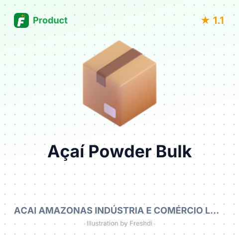 100% Organic Açaí Powder – summary card, no photo uploaded yet