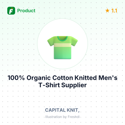100% Organic Cotton Knitted Men's T-Shirt – summary card, no photo uploaded yet