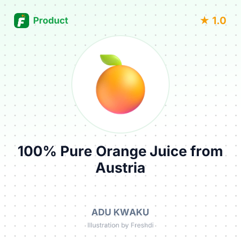 100% Pure Orange Juice – summary card, no photo uploaded yet