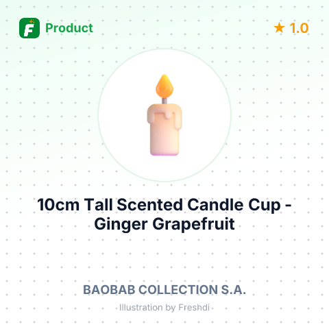 10cm Tall Scented Candle Cup - Ginger Grapefruit – summary card, no photo uploaded yet