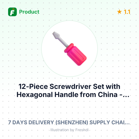 12-Piece Screwdriver Set with Hexagonal Handle – summary card, no photo uploaded yet