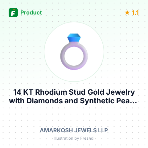 14 KT Rhodium Stud Gold Jewelry with Diamonds and Synthetic Pearls - Earrings – summary card, no photo uploaded yet