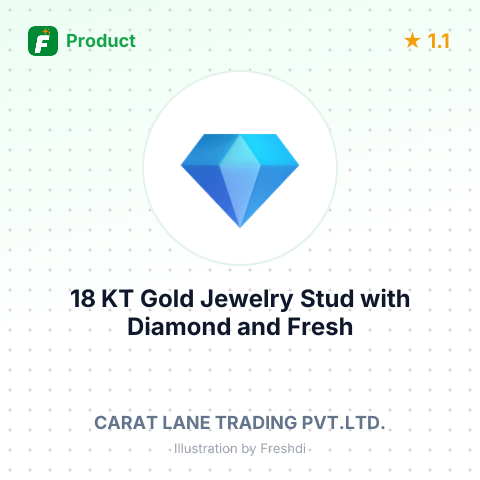 18 KT Gold Jewelry Stud with Diamond and Fresh Water Pearl – summary card, no photo uploaded yet