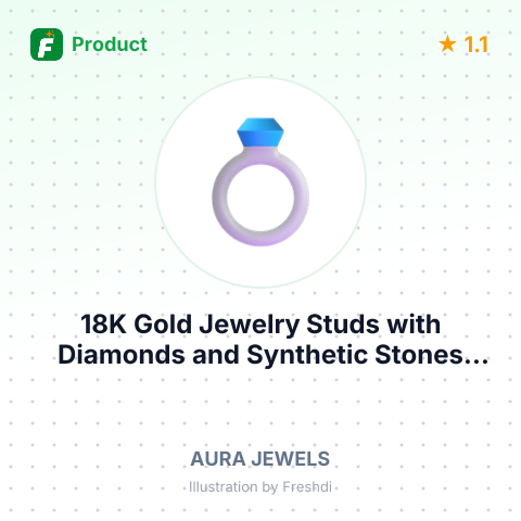 18K Gold Jewelry Studs with Diamonds and Synthetic Stones – summary card, no photo uploaded yet