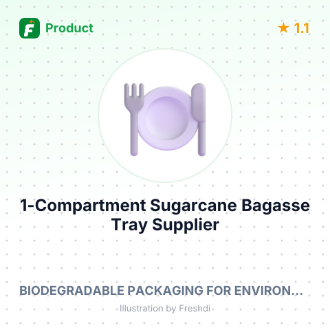 1-Compartment Sugarcane Bagasse Tray – summary card, no photo uploaded yet