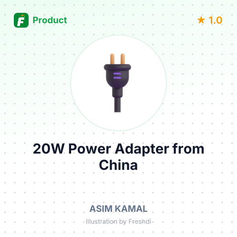 20W Power Adapter – summary card, no photo uploaded yet
