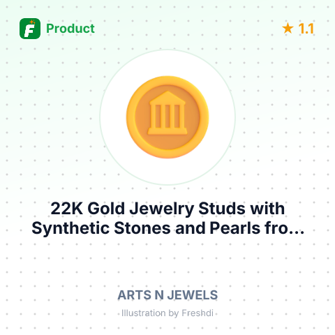 22K Gold Jewelry Studs with Synthetic Stones and Pearls – summary card, no photo uploaded yet