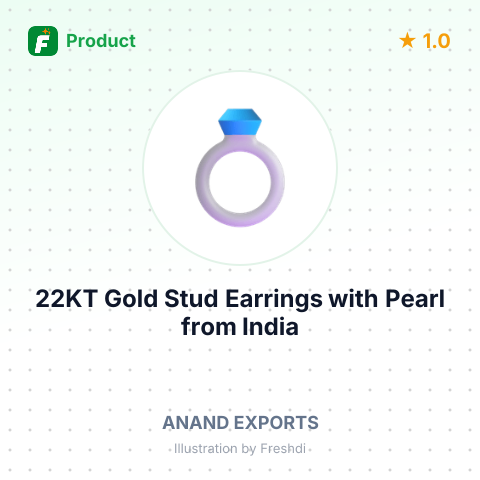 22KT Gold Stud Earrings with Pearl – summary card, no photo uploaded yet