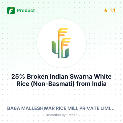25% Broken Indian Swarna White Rice (Non-Basmati) – summary card, no photo uploaded yet