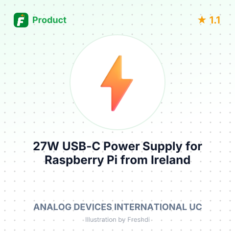 27W USB-C Power Supply for Raspberry Pi – summary card, no photo uploaded yet