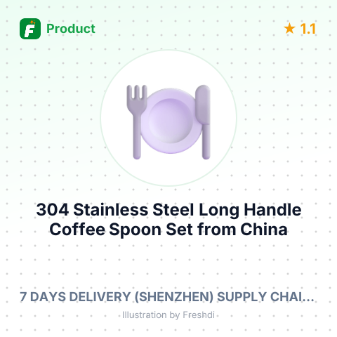 304 Stainless Steel Long Handle Coffee Spoon Set – summary card, no photo uploaded yet