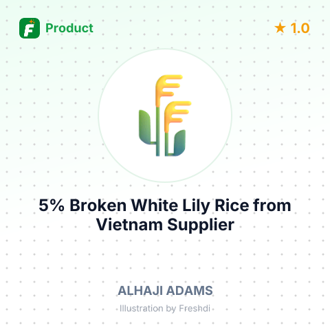 5% Broken White Lily Rice from Vietnam – summary card, no photo uploaded yet