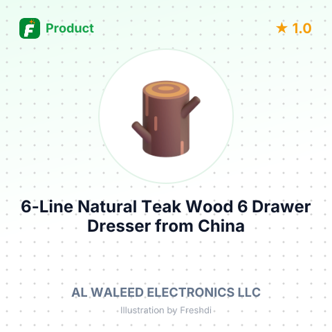 6-Line Natural Teak Wood 6 Drawer Dresser – summary card, no photo uploaded yet
