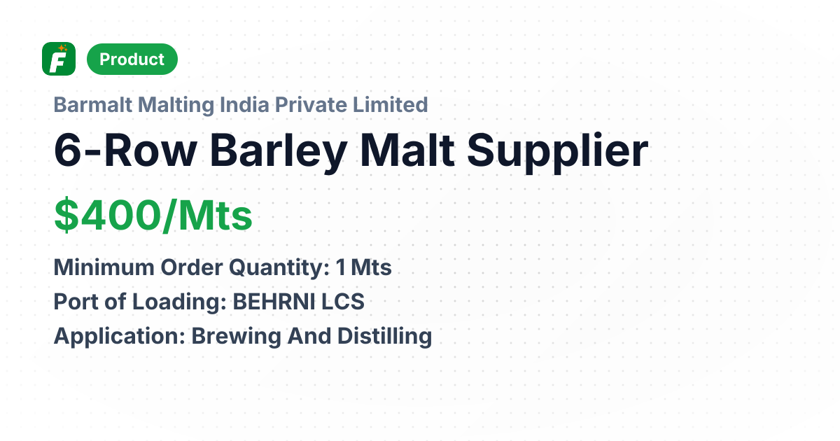 6-Row Barley Malt – product summary card, no photo uploaded yet
