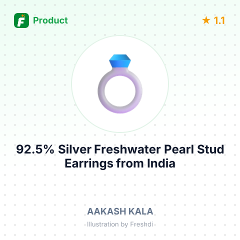 92.5% Silver Freshwater Pearl Stud Earrings – summary card, no photo uploaded yet