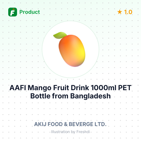 AAFI Mango Fruit Drink 1000ml PET Bottle – summary card, no photo uploaded yet