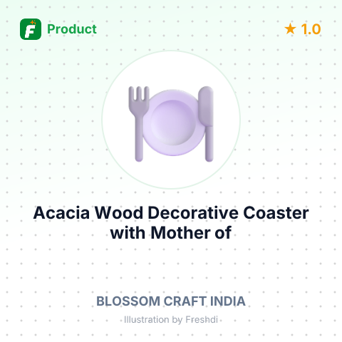 Acacia Wood Decorative Coaster with Mother of Pearl Inlay – summary card, no photo uploaded yet