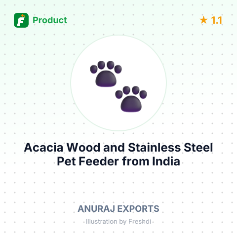 Acacia Wood and Stainless Steel Pet Feeder – summary card, no photo uploaded yet