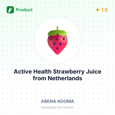 Active Health Strawberry Juice – summary card, no photo uploaded yet