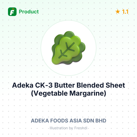 Adeka CK-3 Butter Blended Sheet (Vegetable Margarine) – summary card, no photo uploaded yet