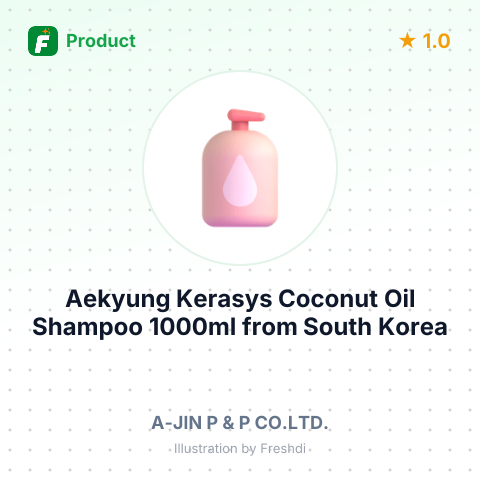 Aekyung Kerasys Coconut Oil Shampoo 1000ml – summary card, no photo uploaded yet