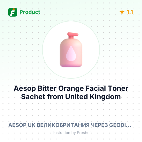Aesop Bitter Orange Facial Toner Sachet – summary card, no photo uploaded yet