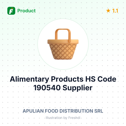 Alimentary Products, HS Code 190540 – summary card, no photo uploaded yet