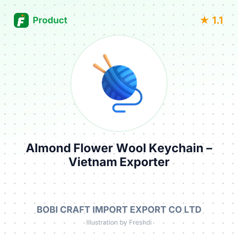 Almond Flower Wool Keychain – summary card, no photo uploaded yet