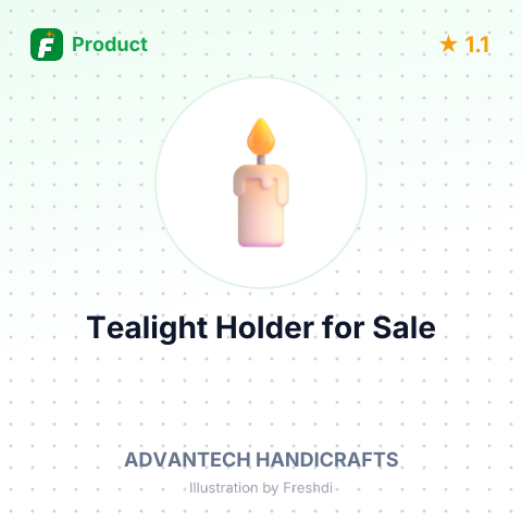 Aluminium Tealightholder on Mango Wood Base – summary card, no photo uploaded yet