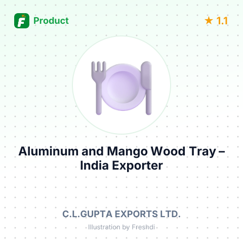 Aluminum and Mango Wood Tray – summary card, no photo uploaded yet