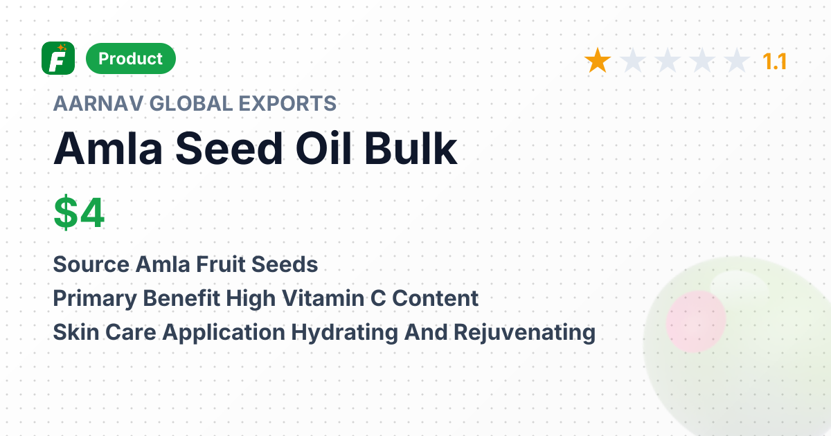 Amla Seed Oil – product summary card, no photo uploaded yet