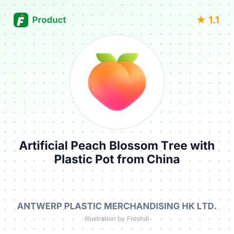 Artificial Peach Blossom Tree with Plastic Pot – summary card, no photo uploaded yet