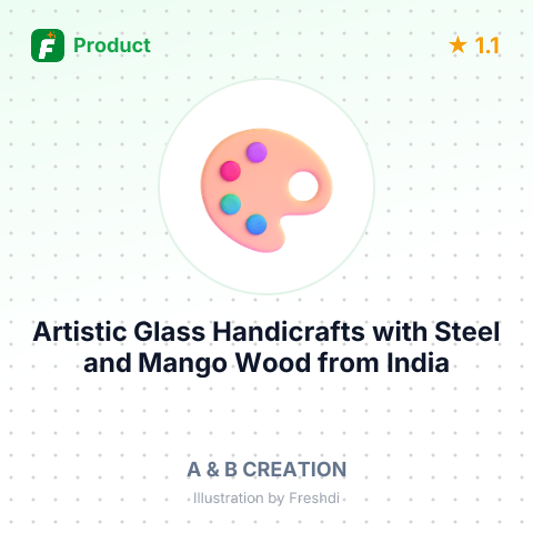 Artistic Glass Handicrafts with Steel and Mango Wood – summary card, no photo uploaded yet