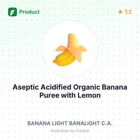 Aseptic Acidified Organic Banana Puree with Lemon Juice – summary card, no photo uploaded yet