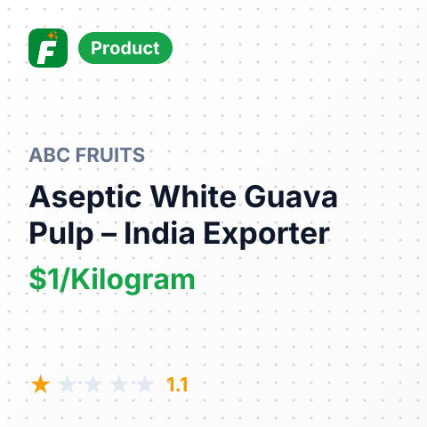Aseptic White Guava Pulp – summary card, no photo uploaded yet