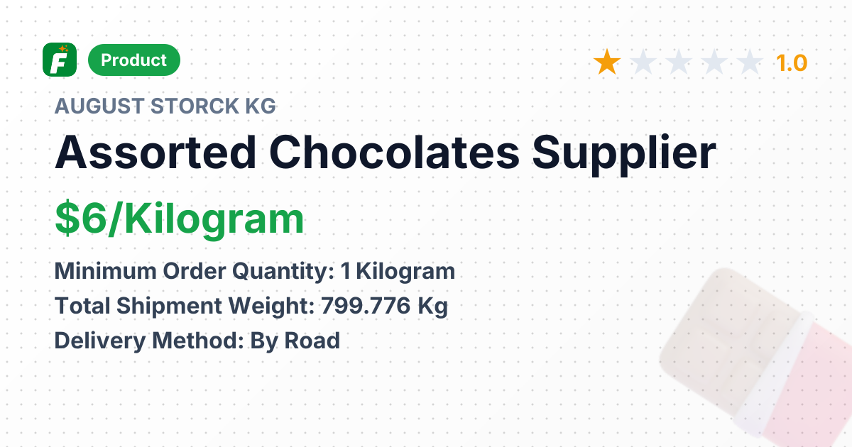Assorted Chocolates – product summary card, no photo uploaded yet